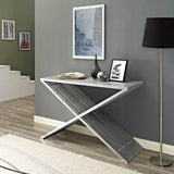 Press Console Table Silver EEI-2095-SLV