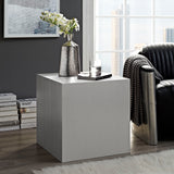 Cast Stainless Steel Side Table Silver EEI-2097-SLV