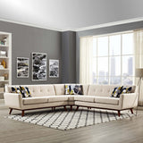 Engage L-Shaped Upholstered Fabric Sectional Sofa Beige EEI-2108-BEI-SET