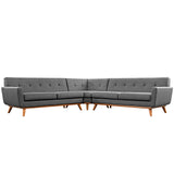 Engage L-Shaped Upholstered Fabric Sectional Sofa Gray EEI-2108-DOR-SET