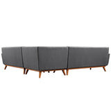 Engage L-Shaped Upholstered Fabric Sectional Sofa Gray EEI-2108-DOR-SET