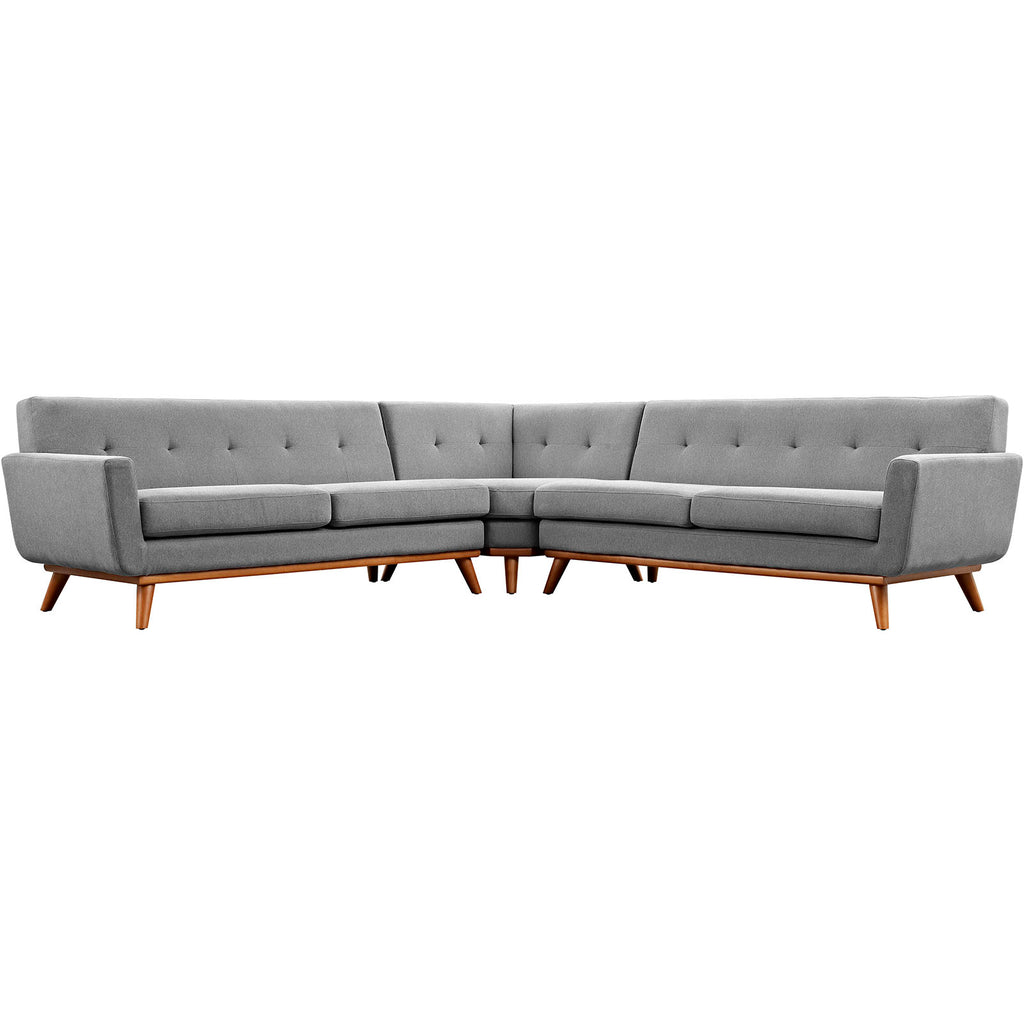 Engage L-Shaped Upholstered Fabric Sectional Sofa Expectation Gray EEI-2108-GRY-SET