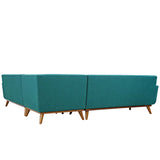 Engage L-Shaped Upholstered Fabric Sectional Sofa Teal EEI-2108-TEA-SET