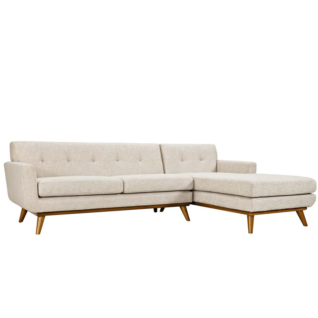 Engage Right-Facing Upholstered Fabric Sectional Sofa Beige EEI-2119-BEI-SET