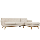 Engage Right-Facing Upholstered Fabric Sectional Sofa Beige EEI-2119-BEI-SET