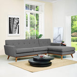 Engage Right-Facing Upholstered Fabric Sectional Sofa Gray EEI-2119-DOR-SET