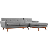 Engage Right-Facing Upholstered Fabric Sectional Sofa Expectation Gray EEI-2119-GRY-SET