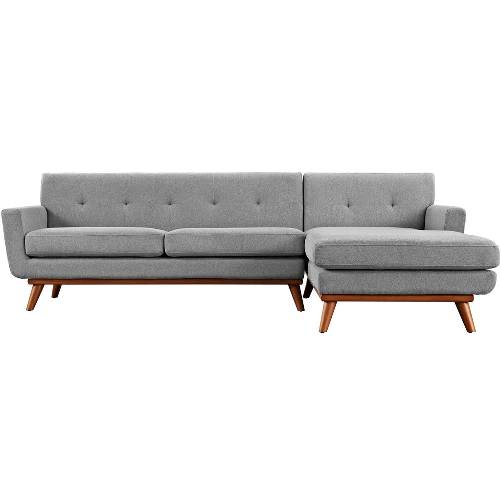 Engage Right-Facing Upholstered Fabric Sectional Sofa Expectation Gray EEI-2119-GRY-SET