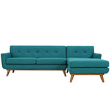 Engage Right-Facing Upholstered Fabric Sectional Sofa Teal EEI-2119-TEA-SET