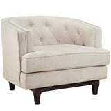 Coast Upholstered Fabric Armchair Beige EEI-2130-BEI