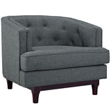 Coast Upholstered Fabric Armchair Gray EEI-2130-GRY