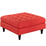 Empress Upholstered Fabric Large Ottoman Atomic Red EEI-2139-ATO