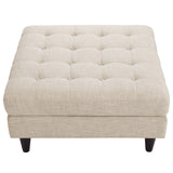 Empress Upholstered Fabric Large Ottoman Beige EEI-2139-BEI