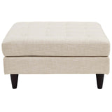 Empress Upholstered Fabric Large Ottoman Beige EEI-2139-BEI