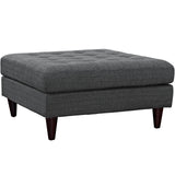 Empress Upholstered Fabric Large Ottoman Gray EEI-2139-DOR