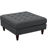 Empress Upholstered Fabric Large Ottoman Gray EEI-2139-DOR