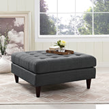 Empress Upholstered Fabric Large Ottoman Gray EEI-2139-DOR