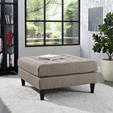 Empress Upholstered Fabric Large Ottoman Granite EEI-2139-GRA