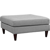 Empress Upholstered Fabric Large Ottoman Light Gray EEI-2139-LGR