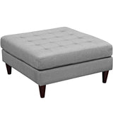 Empress Upholstered Fabric Large Ottoman Light Gray EEI-2139-LGR