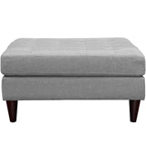 Empress Upholstered Fabric Large Ottoman Light Gray EEI-2139-LGR