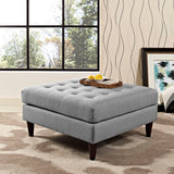 Empress Upholstered Fabric Large Ottoman Light Gray EEI-2139-LGR