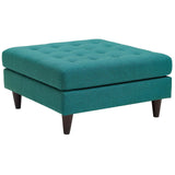 Empress Upholstered Fabric Large Ottoman Teal EEI-2139-TEA