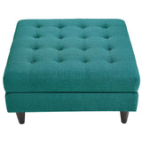 Empress Upholstered Fabric Large Ottoman Teal EEI-2139-TEA