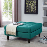 Empress Upholstered Fabric Large Ottoman Teal EEI-2139-TEA