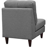 Empress Upholstered Fabric Lounge Chair Gray EEI-2140-DOR