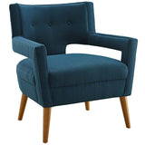 Sheer Upholstered Fabric Armchair Azure EEI-2142-AZU