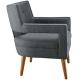 Sheer Upholstered Fabric Armchair Gray EEI-2142-GRY