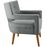 Sheer Upholstered Fabric Armchair Light Gray EEI-2142-LGR