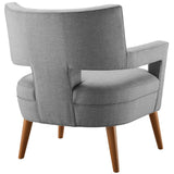 Sheer Upholstered Fabric Armchair Light Gray EEI-2142-LGR
