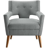 Sheer Upholstered Fabric Armchair Light Gray EEI-2142-LGR