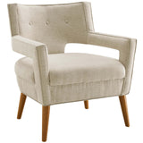 Sheer Upholstered Fabric Armchair Sand EEI-2142-SAN