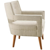 Sheer Upholstered Fabric Armchair Sand EEI-2142-SAN