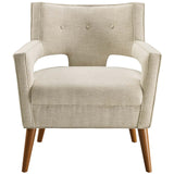 Sheer Upholstered Fabric Armchair Sand EEI-2142-SAN