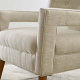 Sheer Upholstered Fabric Armchair Sand EEI-2142-SAN