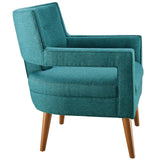 Sheer Upholstered Fabric Armchair Teal EEI-2142-TEA