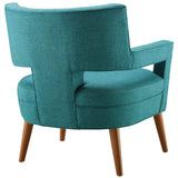 Sheer Upholstered Fabric Armchair Teal EEI-2142-TEA