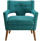 Sheer Upholstered Fabric Armchair Teal EEI-2142-TEA