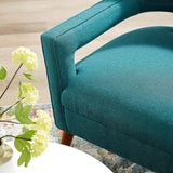 Sheer Upholstered Fabric Armchair Teal EEI-2142-TEA