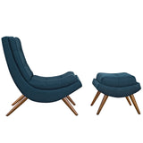 Ramp Upholstered Fabric Lounge Chair Set Azure EEI-2143-AZU