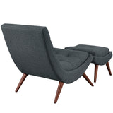 Ramp Upholstered Fabric Lounge Chair Set Gray EEI-2143-GRY