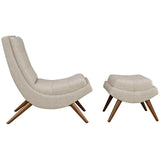 Ramp Upholstered Fabric Lounge Chair Set Sand EEI-2143-SAN