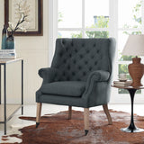 Chart Upholstered Fabric Lounge Chair Gray EEI-2146-GRY