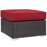 Convene 5 Piece Outdoor Patio Sofa Set Espresso Red EEI-2158-EXP-RED-SET