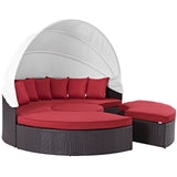 Convene Canopy Outdoor Patio Daybed Espresso Red EEI-2173-EXP-RED-SET