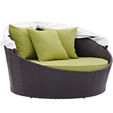 Convene Canopy Outdoor Patio Daybed Espresso Peridot EEI-2175-EXP-PER